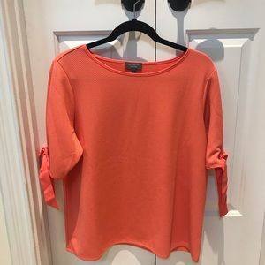 The Limited coral bow tie sleeve top - large